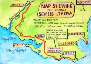 1 map Seville to Tarifa