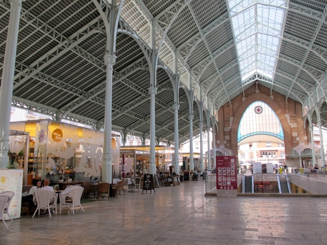 Cafes inside the markets. The construction is a credit to the manipulators of steel. 